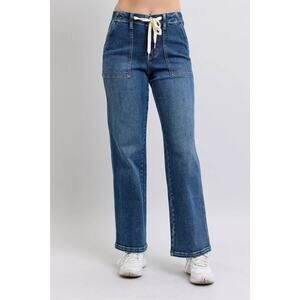 Judy Blue Drawstring Straight Jeans with Pockets